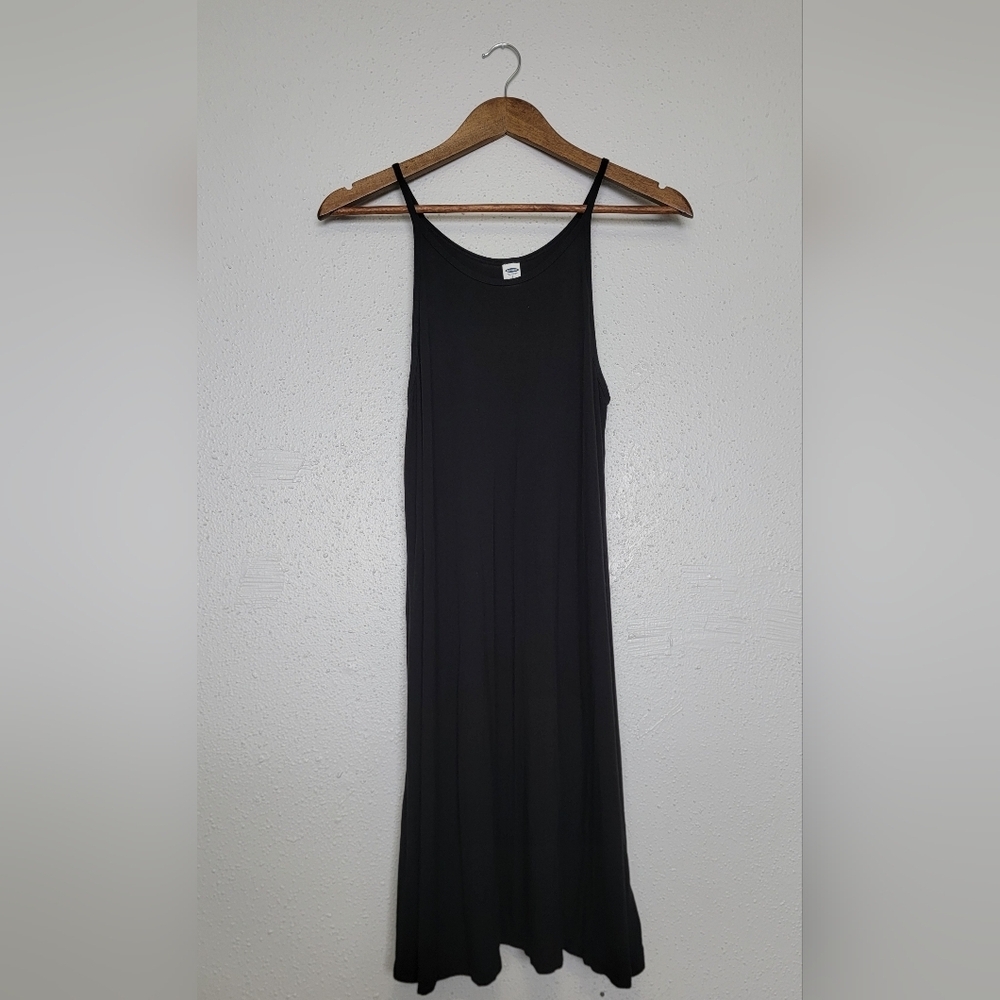 Old Navy Black Halter Spaghetti Strap Midi Dress